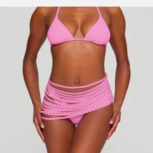 NWT SKIMS RHINESTONE SWIM STRAPPY SKIRT / BATHING SUIT